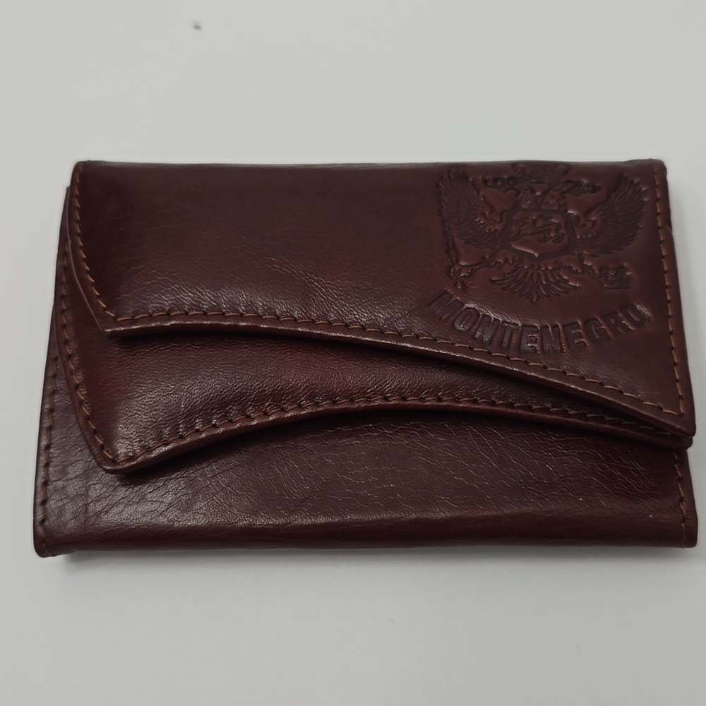 Vintage Italian Capica Leather Key Ring Holder Coin Purse Brown